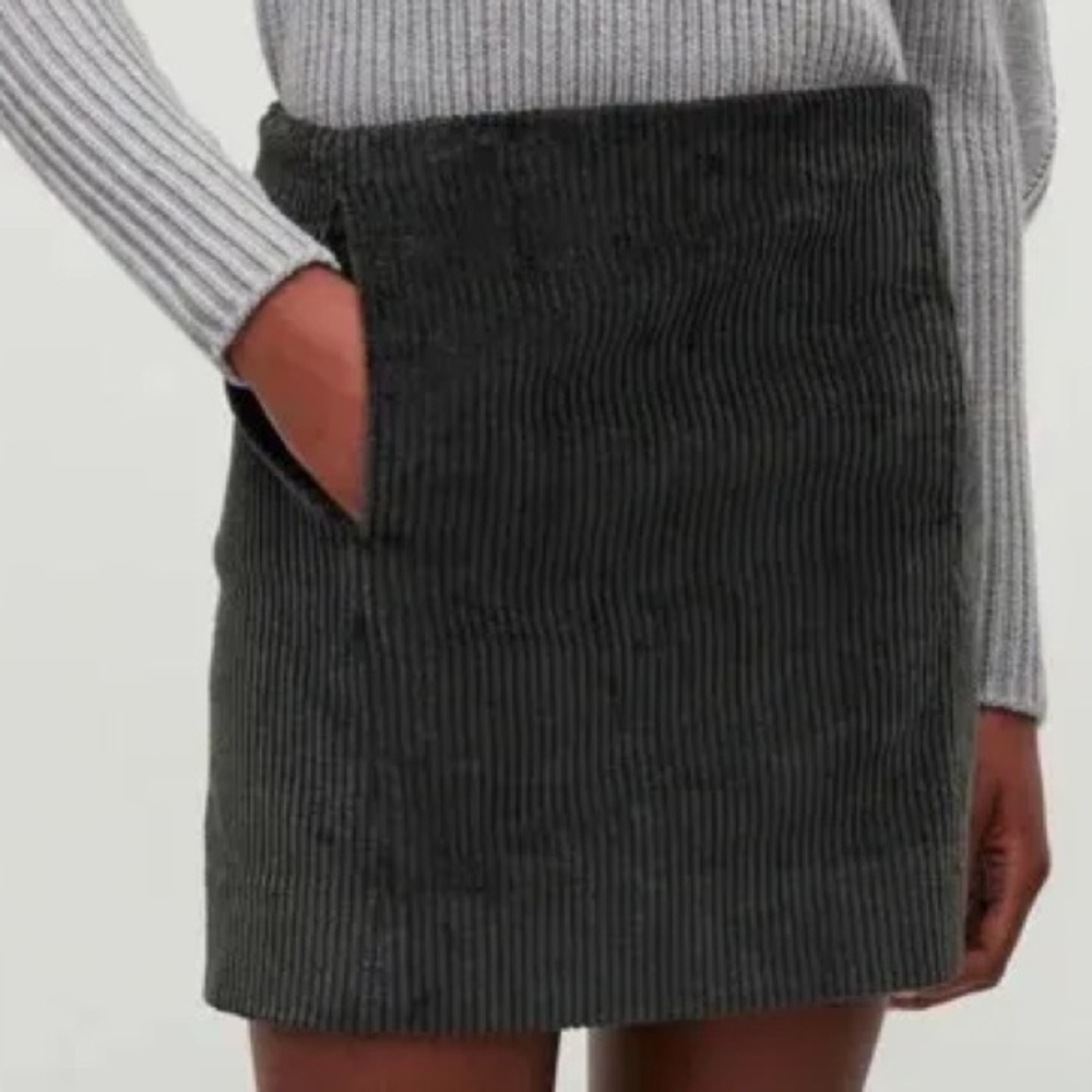 COS Grey Corduroy Mini Skirt